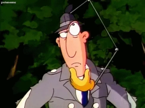 Inspector Gadget thinking.
