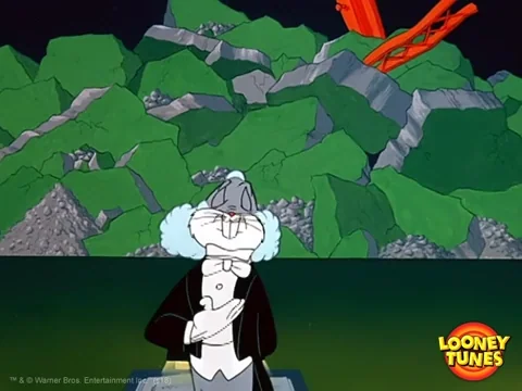 Bugs Bunny bowing.